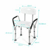 Height Adjustable Padded Tub Bath Seat Disability Shower Chair Stool W/ Armrest