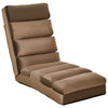 Lounge Sofa Bed Folding Adjustable Floor Lounger SleeperChair w/Pillow, Brown