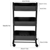 3 Tier Slim Kitchen Storage Trolley Cart Rack Shelf Fruit Basket Rolling Wheel