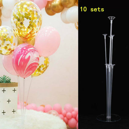 10x 7 In 1 Plastic Balloon Accessory Base Table Aupport Holder Cup Stick Stand
