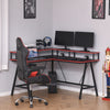 L-Shape Gaming Corner Desk Computer Table w/ Monitor Shelf Workstation