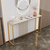 120cm Marble Slim Narrow Hallway Console Table Hall Dining Table Gold Metal Legs