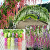 Artificial Silk Fake Wisteria Flowers Garland Vine Hanging for Garden Shop Bar