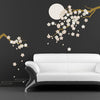 Spring Cherry Blossom Moonlight Large Wall Stickers Mural Art Decoration Decal