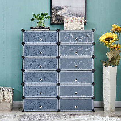 12 Cube DIY Closet Cabinet Cupbpard Shoe Storage Organizer Shoe Shelf Holder BN