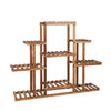 9 Tier Flower Rack Wood Plant Shelf Stand 13 Pots Bonsai Display Shelf Holder