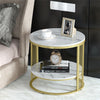 Thick Round Marble Coffee Table w/ Storage Living Rooms Bedrooms Entryway Decor