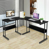 L-Shaped Computer Desk Gaming Corner Desk Home Office Workstation Study + Shelf