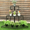 3 Tier Metal Plant Shelf Flower Pot Holder Stand Corner Storage Rack Home Garden