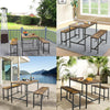 Dining Table Set & 2 Benches Outdoor Wooden Beer Table Chair Trestle Garden Pool