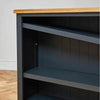 Charcoal Grey Painted Wide Low Bookcase - FC58