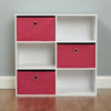 Hartleys White 6 Cube Kids Toy/Games Book Shelf Bedroom Storage Unit & 3 Drawers