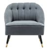 Scallop Back Armchair with Button Tufted Lounge Chair Living Bedroom Sofa Stool