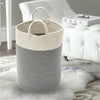 Woven Cotton Rope Laundry Basket Blanket Toys Storage Hamper Folding Clothes Bin