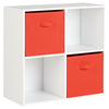 White 4 Cube Storage Display Unit Bookcase/Shelving Fabric Box/Drawers