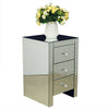 Mirrored Glass Furniture Bedside Table Cabinet 3 Drawers Bedroom NightStand uk