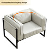 Cream Faux Leather 1-Seater Sofa Metal Leg Soft Seat Living Room Modern Armchair