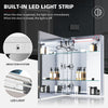 LED Bathroom Mirror Cabinet With Shaver Socket Demister Illluminated Lights IP44