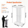 Acrylic Podium 47" Podium Stand Table Reading Surface w/ Storage Shelf