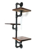 Industrial Pipe&Wood Shelf Wooden Book Shelving Unit Wall Mounted Shelves UK MU#