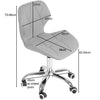 Cushioned Computer Desk Office Chair Chrome Legs Swivel Small Adjustable Grey