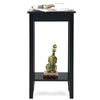 2 PCS Versatile 2-Tier Tall Side Table End Table Narrow Beside Storage Table