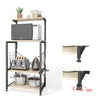 Kitchen Baker's Rack Microwave Oven Cart on Wheels with Side Hooks 3 Shelves