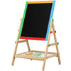 Kids Adjustable-Height 2 In 1 Wooden Easel Black/White Children Drawing Board