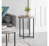 Concrete-Look Round Side Table Modern Lightweight Contemporary Furniture