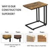 End Table Industrial Sofa Table Side Table for Coffee Laptop Table Rustic Brown