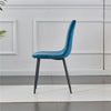 2/4/6 X Dining Chairs Set Velvet Padded Seat Metal Leg Kitchen Chair Grey/ Blue