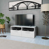 Modern Small TV Unit Cabinet Stand Coffee Table 2 shelves 2 doors White Oak