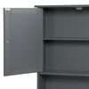 Bathroom Wall Cabinet Storage MDF Cupboard with Mirror Shelves Cupboard Grey