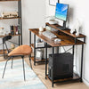 Large Computer Desk With Shelves Laptop Study PC Table Home Office Corner Desk