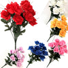 12 Heads Stems Artificial silk Flowers openRose Bunch Wedding Home Grave Outdoor