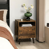 Nightstand Sofa Side Table End Table with Open Shelf + Cabinet LET170B01