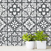 Dark Grey Spanish Renaissance Tiles Wall Stickers Decor - 15 x 15 cm @ 24 pcs