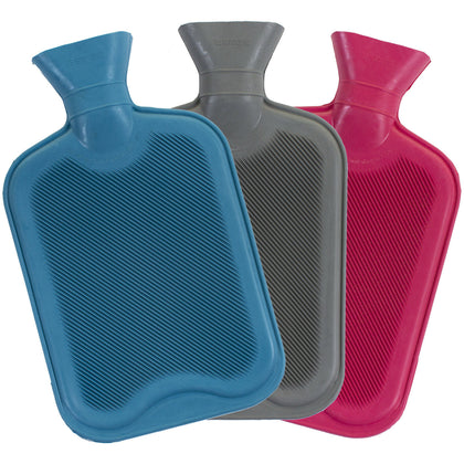 2L Hot Water Bottle Natural Rubber Winter Warmer Large Cosy British Standard NEW