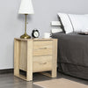 2 Drawer Modern Boxy Bedside Table Nightstand w/ Elevated Base Stylish Bedroom