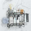 2 Tier Over The Toilet Storage Shelf Bathroom Rack Organizer with Paper Holdder