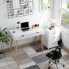 Computer Desk Writing Table with 2 Drawers Laptop PC Table Workstation Wooden