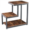 3 Tier Coffee Table Side End Table Industrial Wooden Metal Frame Furniture