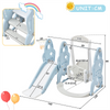 4 in1 Kids Slide and Swing Set for Baby Toddler w/ Swing Slide Climber Hoop Blue