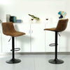 2X PU Leather Bar Stools Adjustable Height Chair Kitchen Stool Swivel Barstool