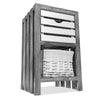 Bedroom Cabinet Bedside Bathroom Table Nightstand Storage Unit Wicker Grey New
