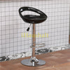 2* Black Bar Stools Curved Glossy ABS Seat Gas Lift Swivel Chrome Leg Pub Club