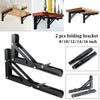 2x Folding Table Mounted Bracket Hinge Stainless Steel Shelf Bracket Heavy Duty