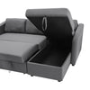 Modern 7.2ft Reversible Sectional Storage Sleeper Sofa Bed L-Shape 3 Seat Chaise