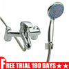 Modern Bath Shower Mixer Taps Deck Mounted Chrome Valve Bar Tap Handset & Hose
