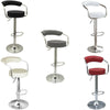 Chrome Metal Base & Gas Lift Faux Leather Kitchen Breakfast Bar Stool Swivel